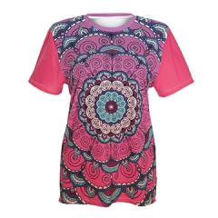 T-shirt mandala ombre pink and mint