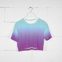 Crop T-shirt ombre purple