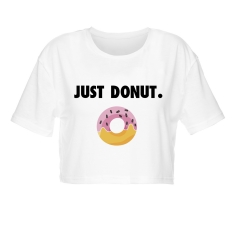 白色短T恤红黄甜甜圈JUST DONUT