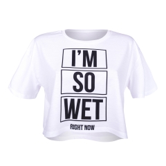 Crop T-shirt IM SO WET WHITE