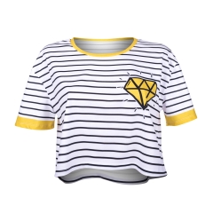 Crop T-shirt DIAMONDS STRIPES