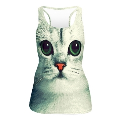 Tank top green eye cat