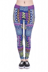 leggings Aferican zig zag purple