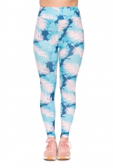 High waist leggings pink palm