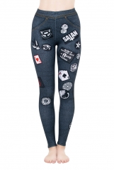 3D print leggings dark grey jeans