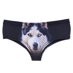 女式内裤黑底哈士奇husky black