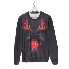 sweatshirt winter reindeer pug