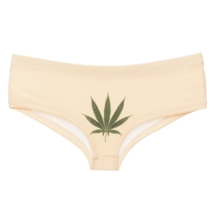 Women panties marijuana yellow