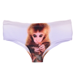 Women panties liitle monkey with flowers