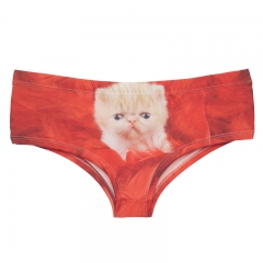 panties red feathers cat