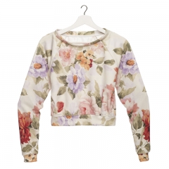 Short hoodie PASTEL FLOWERS