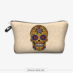 makeup bag  mexican skull star
