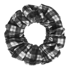 发圈黑白灰格纹tartan white