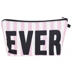 makeup bag WHATEVER PINK STRIPES