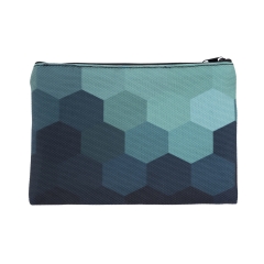 square cosmetic case green heksagon