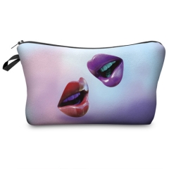 makeup bag RED AND PURPLE LIPS