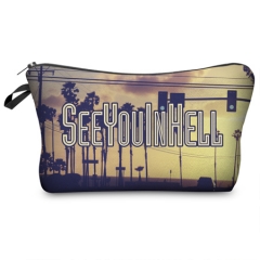 makeup bag SEE YOU IN HELL SUNSET
