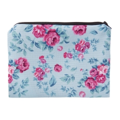 makeup bag PINK ROSES TURQUOISE