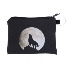 Coin wallet wolf moon black
