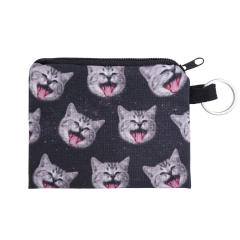 wallet galaxy grey cat black