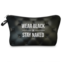 化妆包黑色皮WEAR BLACK OR STAY NAKED