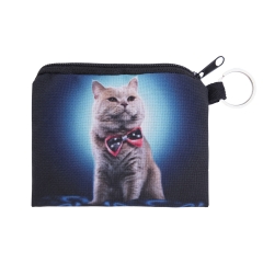 wallet  blue bow cat