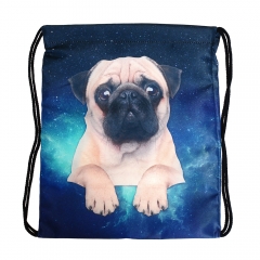 束口袋星空巴哥pug galaxy