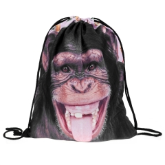 Drawstring bag monkey pink