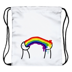 Drawstring bag rainbow vomit