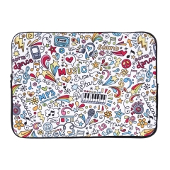 laptop case doodle music