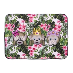 laptop case monkeys palm flower