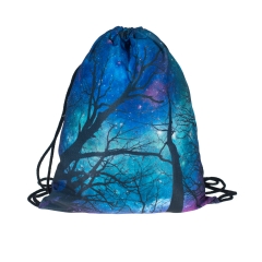 Drawstring bag galaxy trees