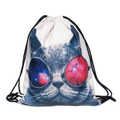 Drawstring bag galaxysunglasses cat