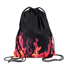 Drawstring bag flames