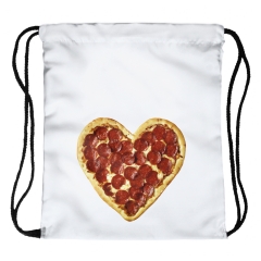 Drawstring bag pizza heart