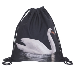 束口袋黑底白天鹅swan