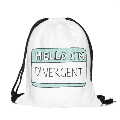 Drawstring bag hello divergent
