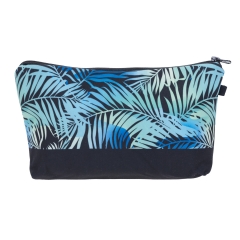 Cosmetic case  blue palm
