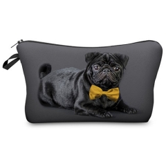 化妆包黑色巴哥BLACK PUG WITH BOW TIE