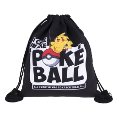 束口袋黑底精灵球 PIKA WREACKINGBALL