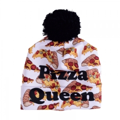 带球便帽白底披萨PIZZA QUEEN