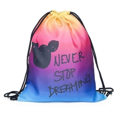 Drawstring bag never stop