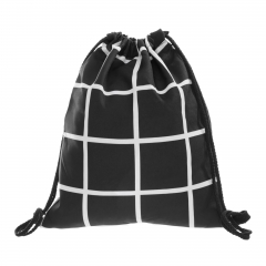 Drawstring bag WINDOWPANE BLACK