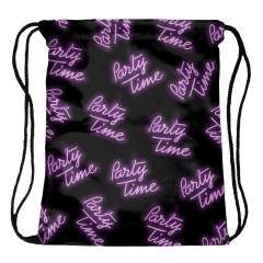 Drawstring bag neon party time