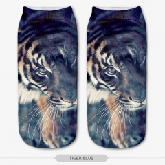 短袜蓝色的老虎图案tiger blue