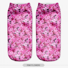 短袜粉色花朵图案pink flowers