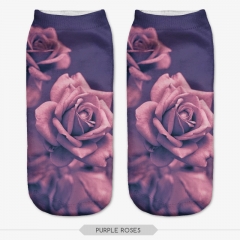 socks roses purple
