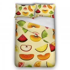 床上用品三件套黄底水果FRUITS
