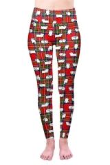 High waist leggings cat tartan