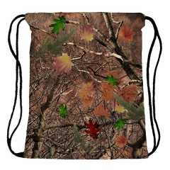 Drawstring bag camo trees